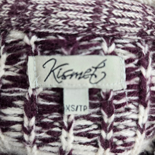 Kismet Purple Knit Zip Up Hooded Jacket Size XS