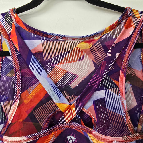 Active Zone Purple & Orange Sprots Bra Size 3X
