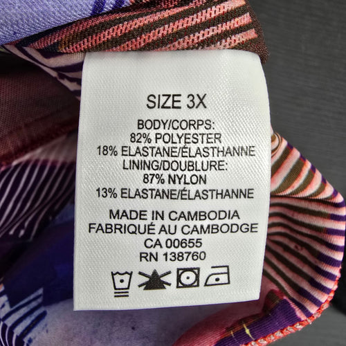 Active Zone Purple & Orange Sprots Bra Size 3X