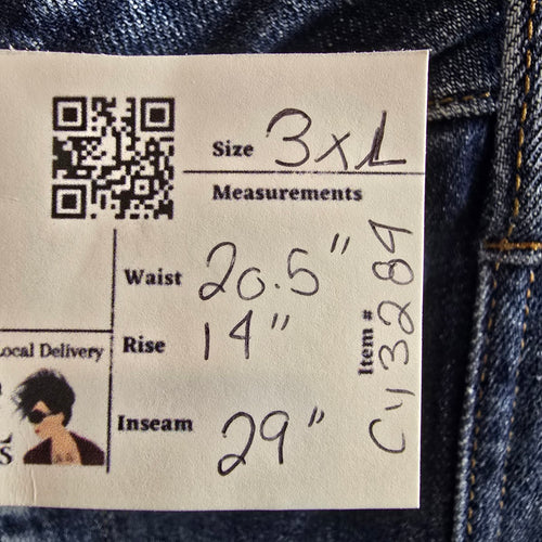 Risen Medium Wash Distressed Slim Leg Jeans Size 3XL