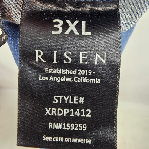 Risen Medium Wash Distressed Slim Leg Jeans Size 3XL