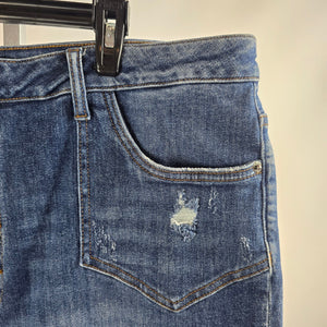 Risen Medium Wash Distressed Slim Leg Jeans Size 3XL
