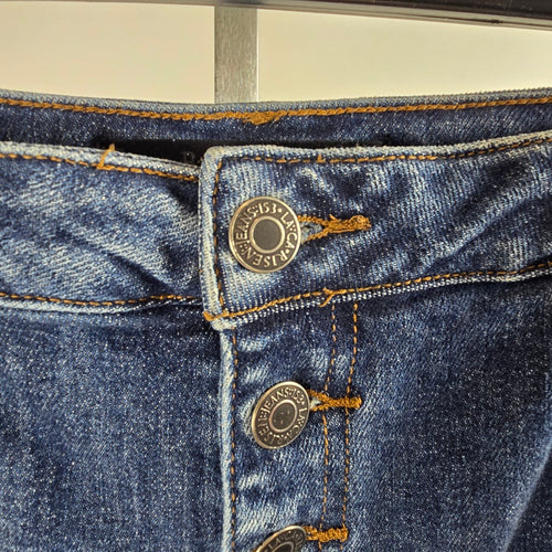 Risen Medium Wash Distressed Slim Leg Jeans Size 3XL