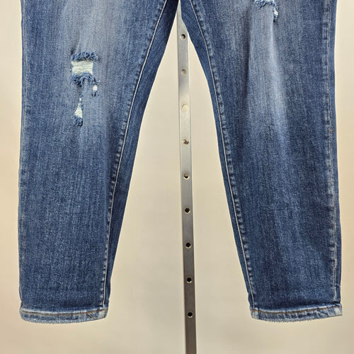 Risen Medium Wash Distressed Slim Leg Jeans Size 3XL