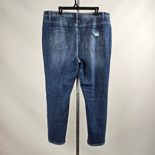 Risen Medium Wash Distressed Slim Leg Jeans Size 3XL