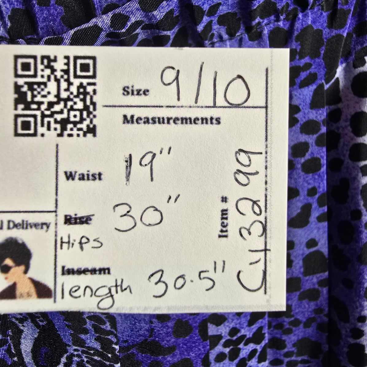 Vintage Purple Leopard Print Pleated Midi Skirt Size 9/10