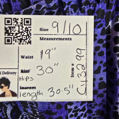Vintage Purple Leopard Print Pleated Midi Skirt Size 9/10