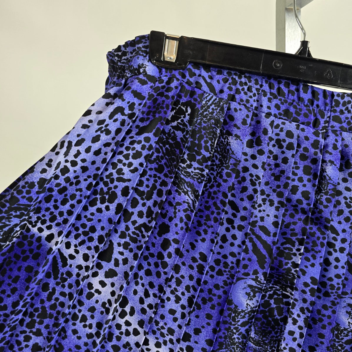 Vintage Purple Leopard Print Pleated Midi Skirt Size 9/10