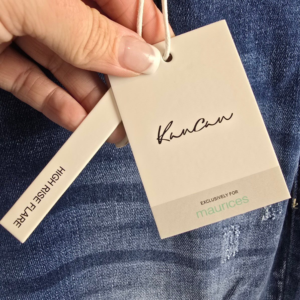 KanCan High Rise Distressed Flare Denim Jeans Size 20