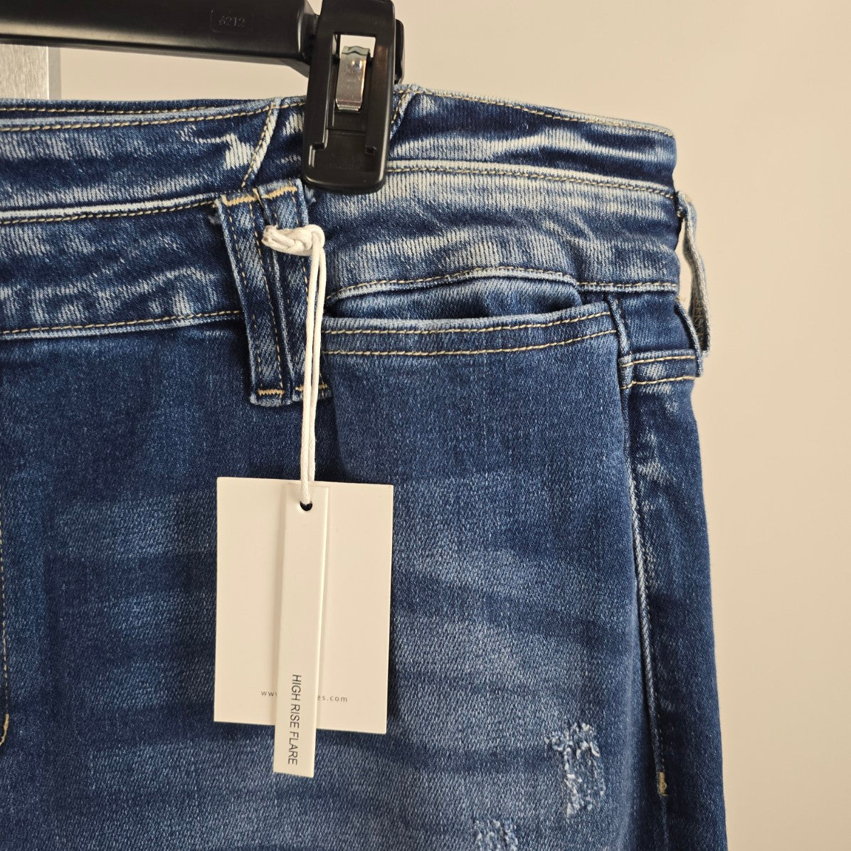 KanCan High Rise Distressed Flare Denim Jeans Size 20