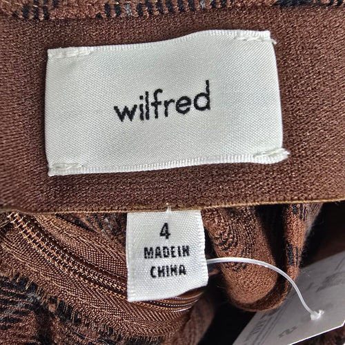 Wilfred Brown Plaid Classic Mini Skirt Size 4