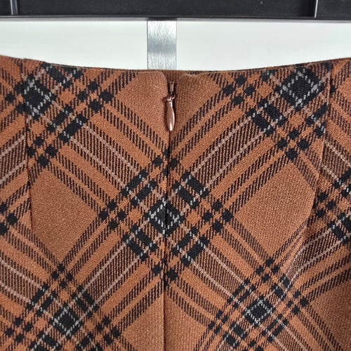 Wilfred Brown Plaid Classic Mini Skirt Size 4