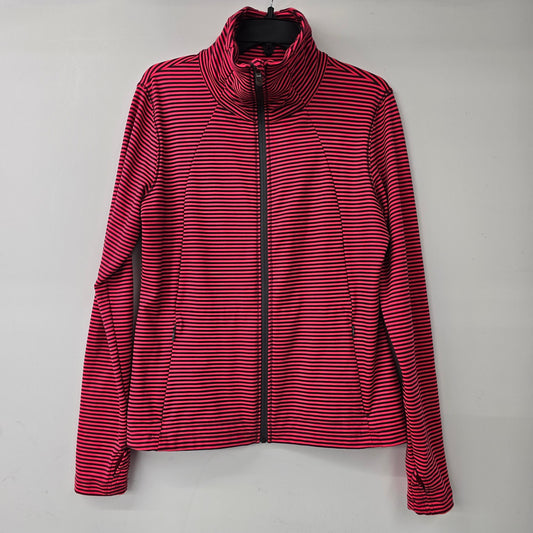Lole Red Stripped Zip Up Athletic Jacket Size XL