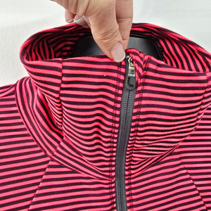 Lole Red Stripped Zip Up Athletic Jacket Size XL