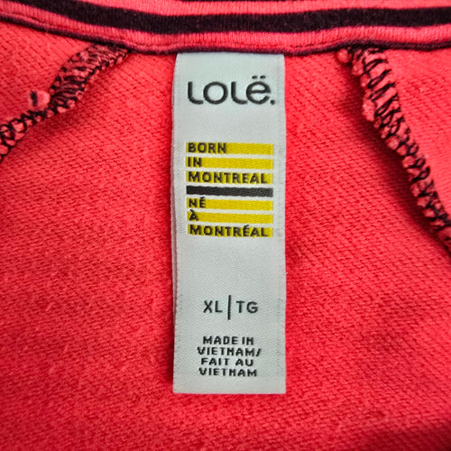 Lole Red Stripped Zip Up Athletic Jacket Size XL