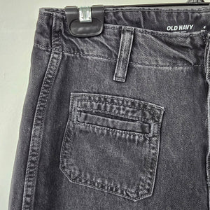 Old Navy Drapey Denim High Rise Wide Leg Cropped Black Jeans Size 4P