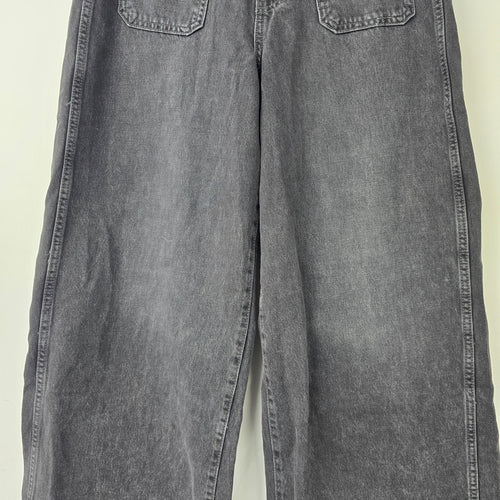 Old Navy Drapey Denim High Rise Wide Leg Cropped Black Jeans Size 4P