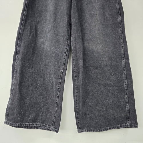Old Navy Drapey Denim High Rise Wide Leg Cropped Black Jeans Size 4P