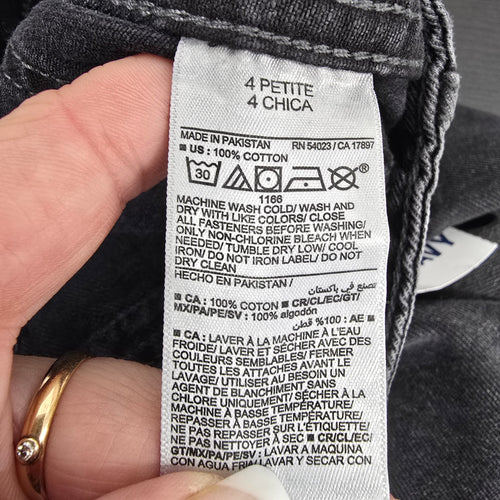 Old Navy Drapey Denim High Rise Wide Leg Cropped Black Jeans Size 4P