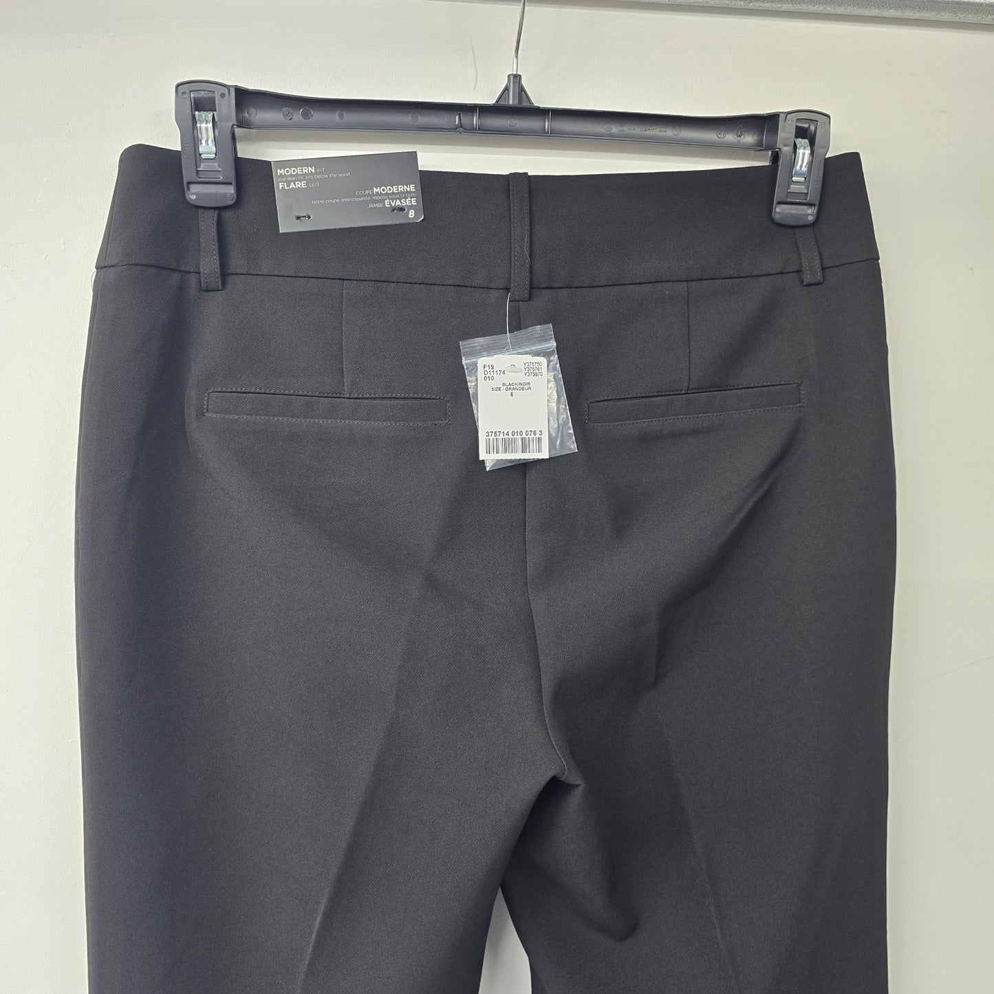 Le Chateau Black Modern Fit Wide Leg Washable Suit Pants Size 8