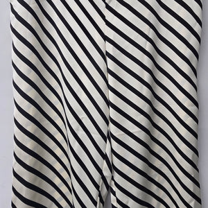 Maison d'Amelie Black & White Striped Silky Wide Leg Pants Size 3X