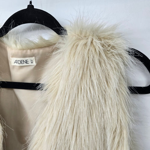 Ardene Cream Faux Fur Knit Vest Size M