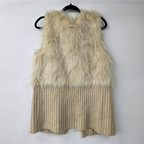 Ardene Cream Faux Fur Knit Vest Size M