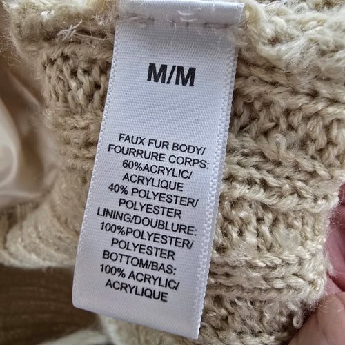 Ardene Cream Faux Fur Knit Vest Size M