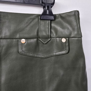 F&F Vegan Leather Gray Mini Skirt Size 10
