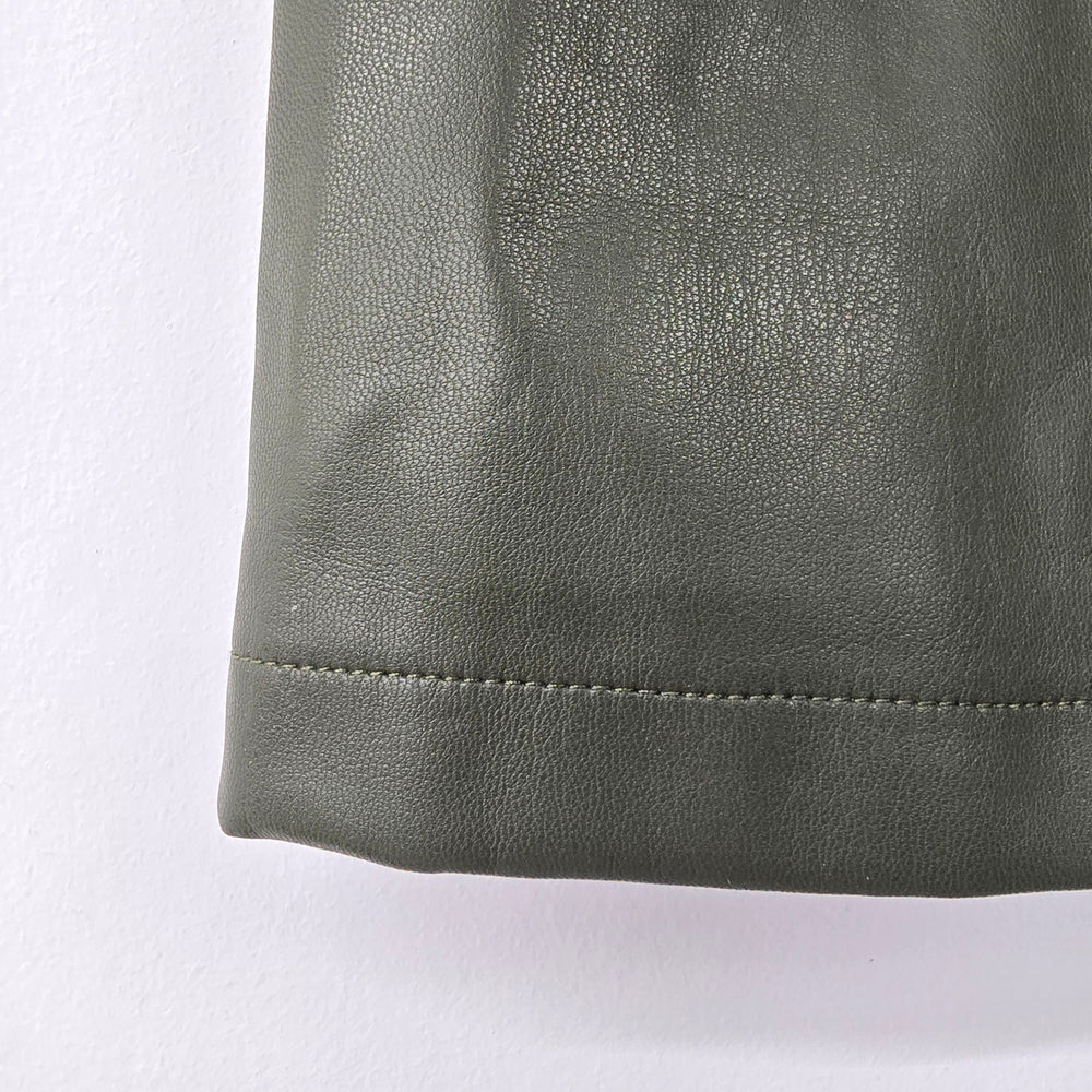 F&F Vegan Leather Gray Mini Skirt Size 10
