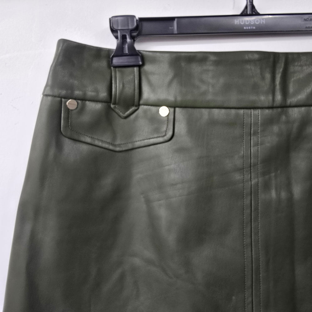 F&F Vegan Leather Gray Mini Skirt Size 10