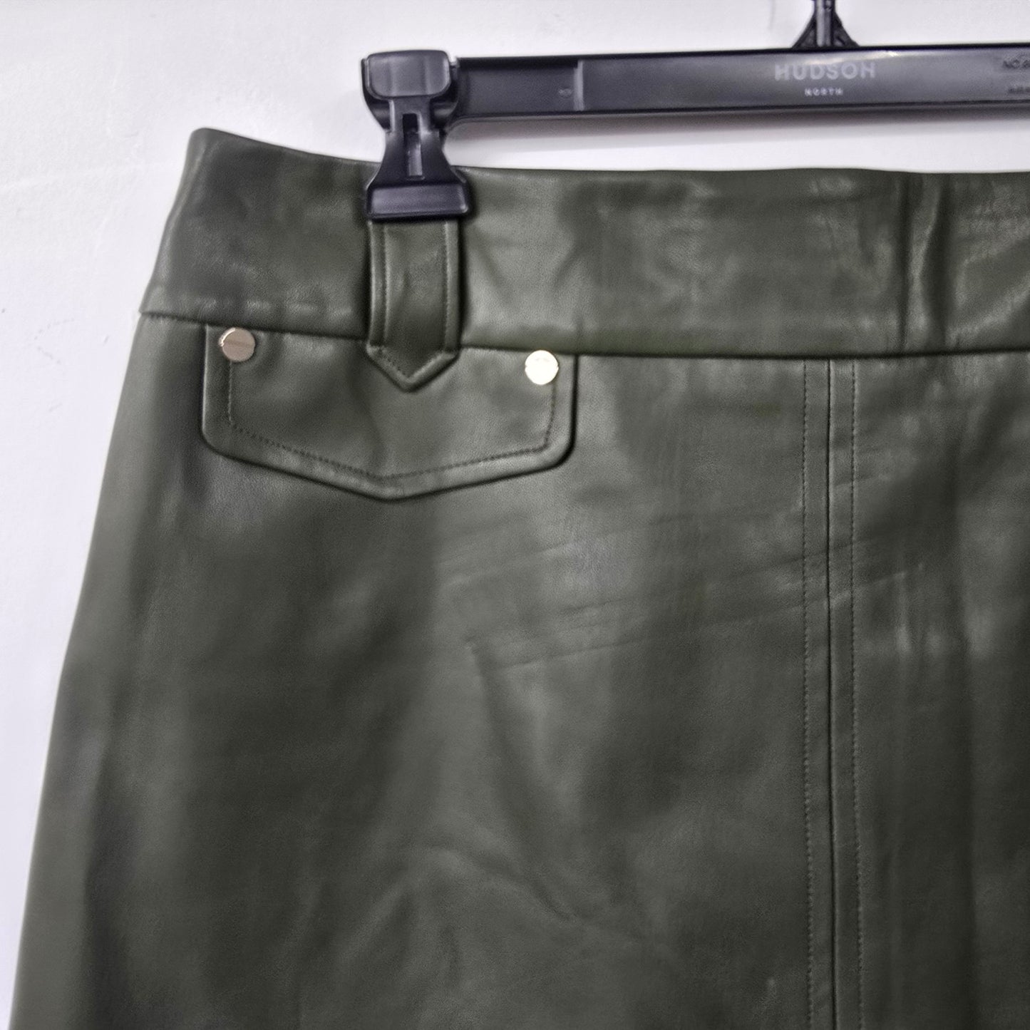 F&F Vegan Leather Gray Mini Skirt Size 10