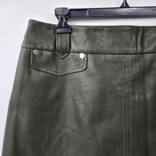 F&F Vegan Leather Gray Mini Skirt Size 10