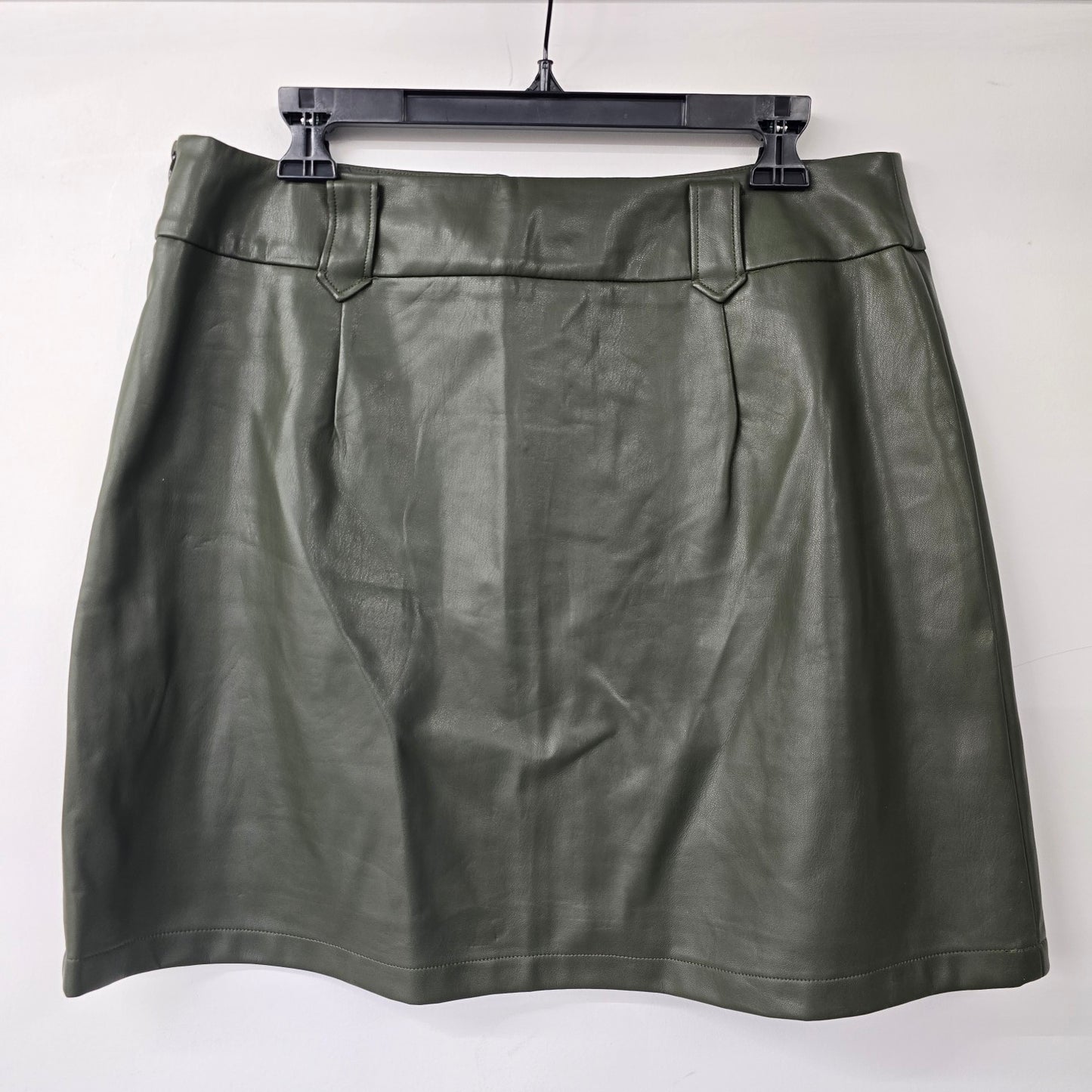 F&F Vegan Leather Gray Mini Skirt Size 10