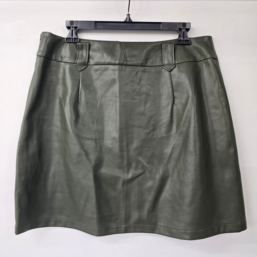 F&F Vegan Leather Gray Mini Skirt Size 10