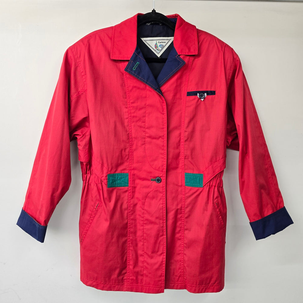Vintage 90s Cyclone Red Rain Jacket Size 10
