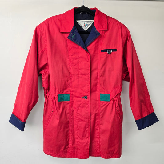 Vintage 90s Cyclone Red Rain Jacket Size 10