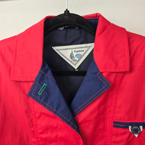 Vintage 90s Cyclone Red Rain Jacket Size 10