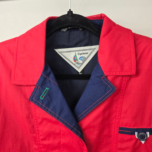 Vintage 90s Cyclone Red Rain Jacket Size 10