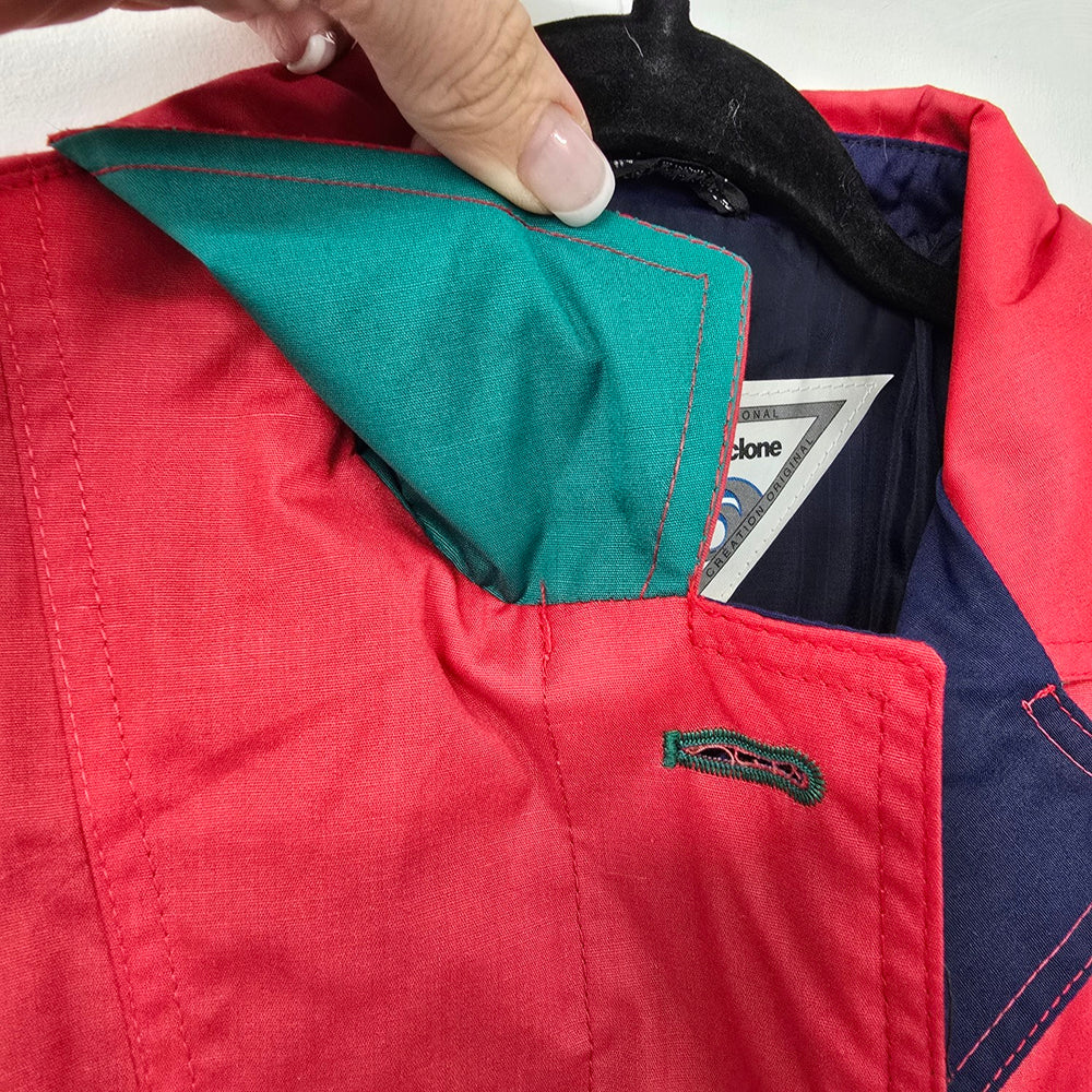 Vintage 90s Cyclone Red Rain Jacket Size 10