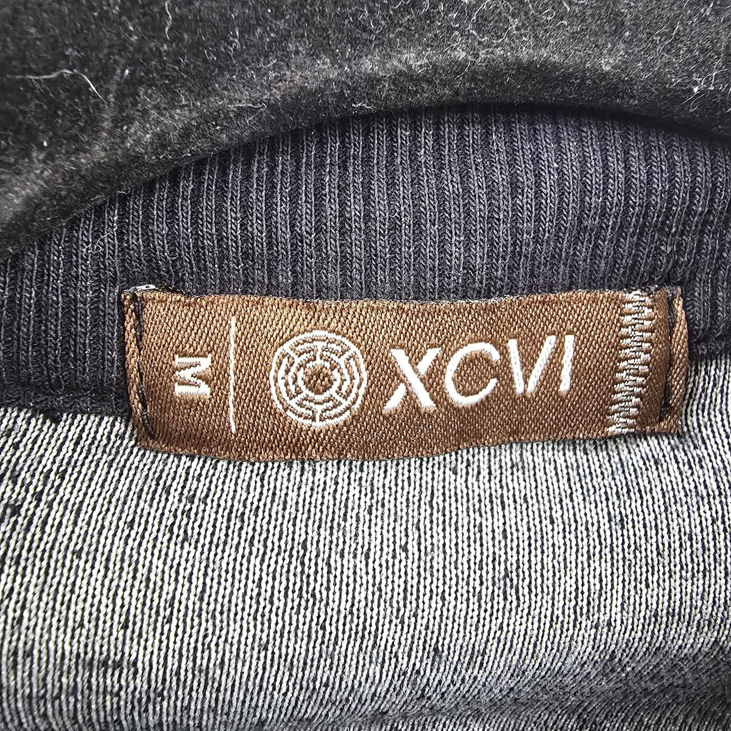 XCVI Black Velvet Ruched Front Zip Up Light Jacket Size M