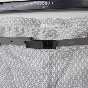 Calvin Klein Grey Printed Belted Dress Pants Size 10