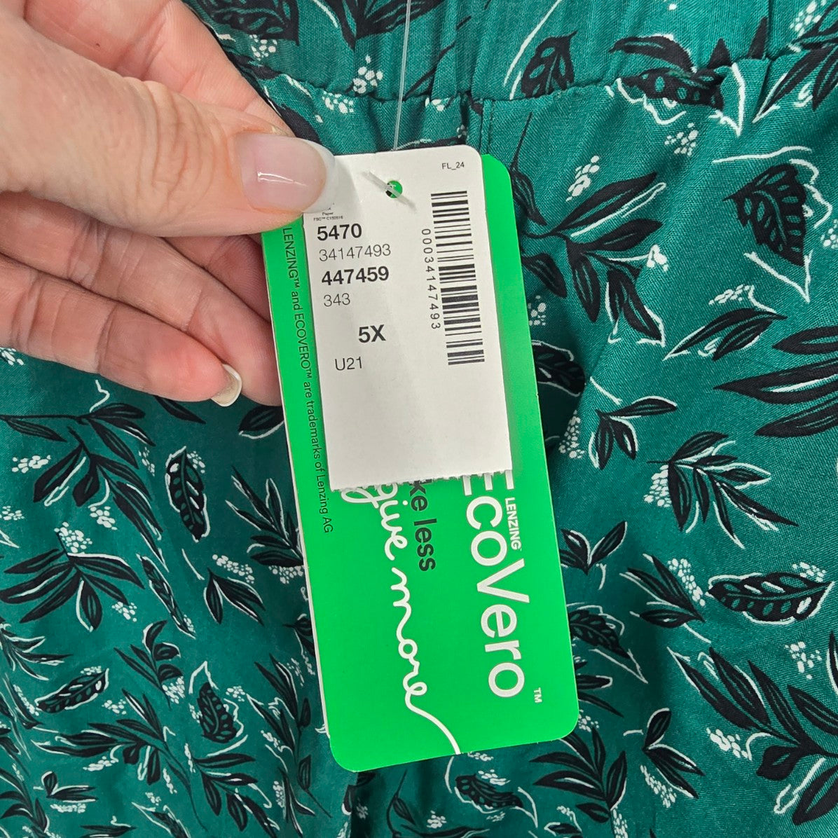 In Every Story Green Floral Wide Leg Pants Size 5X