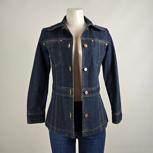 Vintage Lucy Love Cotton Dark Denim Jacket Size S