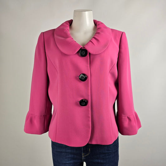 Stresa Pink Button Up Blazer Jacket Size 14