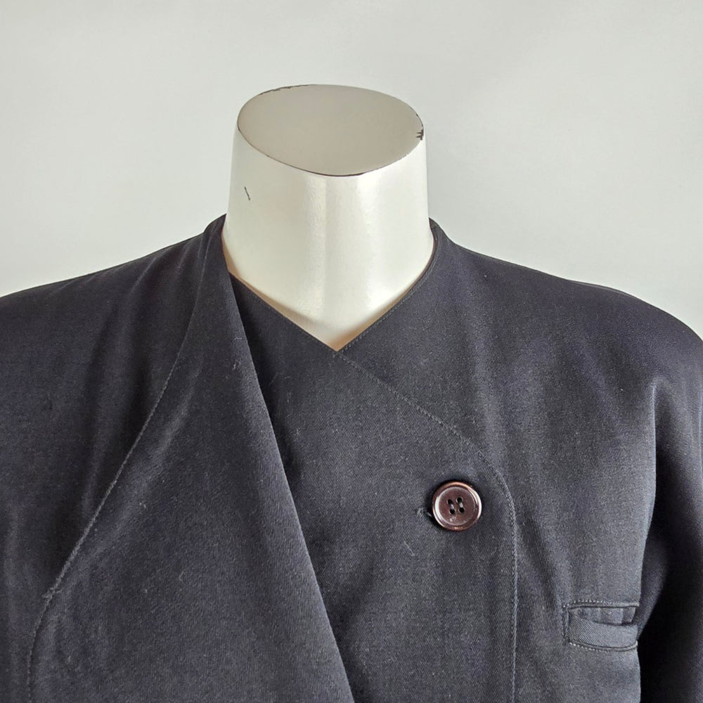 Vintage Grace Black Wool Button Up Blazer Size M/L