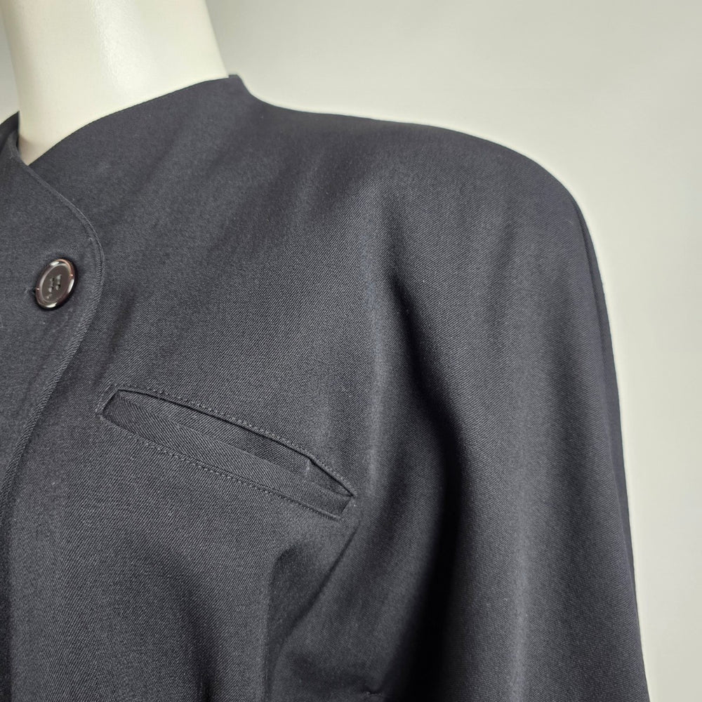 Vintage Grace Black Wool Button Up Blazer Size M/L