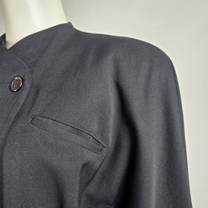 Vintage Grace Black Wool Button Up Blazer Size M/L