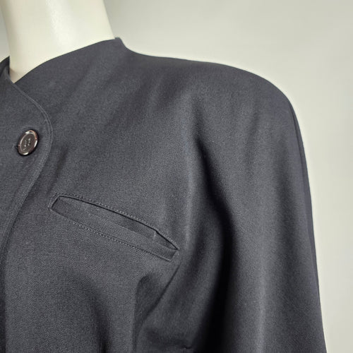Vintage Grace Black Wool Button Up Blazer Size M/L