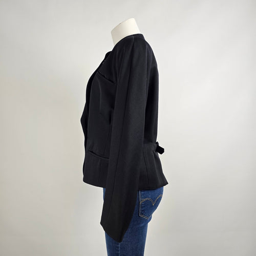 Vintage Grace Black Wool Button Up Blazer Size M/L